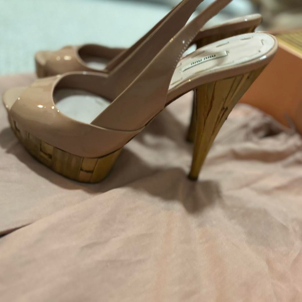 Miu Miu Pink Bamboo Heels worn once or twice beautifull shoe sz 6 retail $1,050